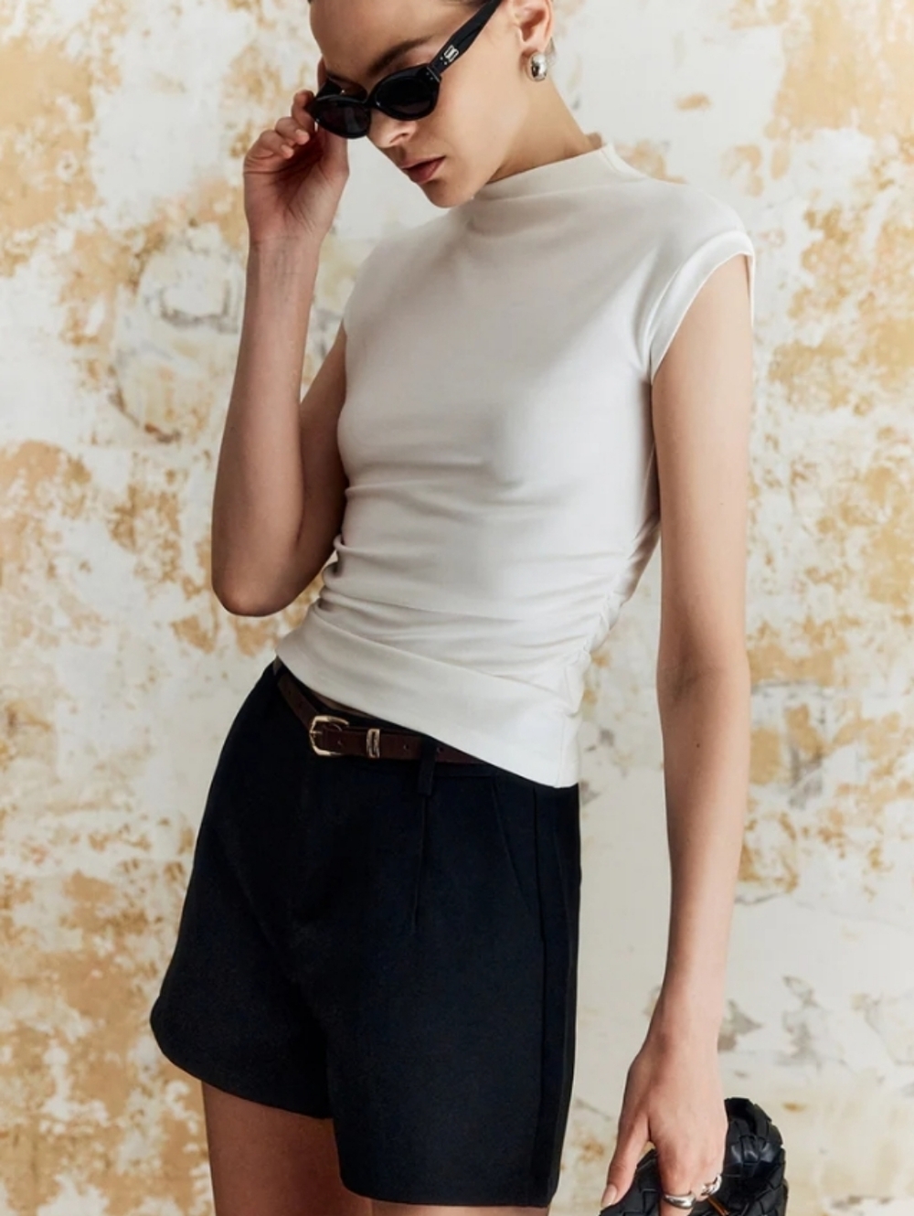 NWT Commense Solid Stand Collar T Shirt XS